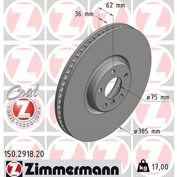 Zimmermann BRAKE DISC - STANDARD/COATED 150.2918.20